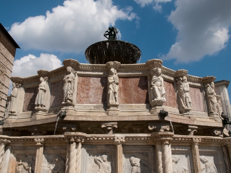 Fountain at Piazza Grande in Perugiaのeditorial素材