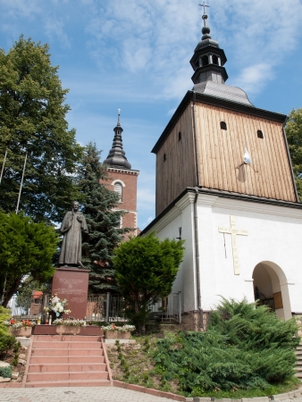 Karol Wojtyla-Priest monument in Niegowic,Polandのeditorial素材