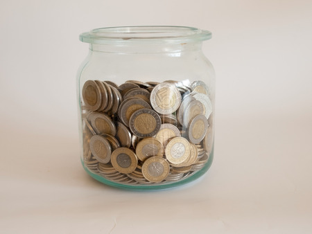 The jar of polish coinsの写真素材