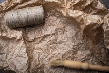 Brown parchment, natural background with space for text.の写真素材