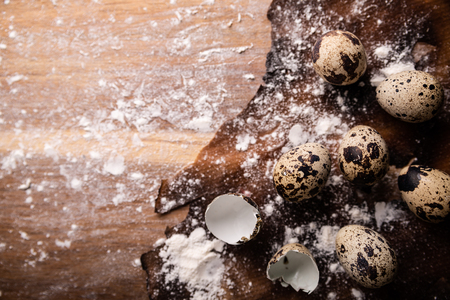 Ecological quail eggs, a natural composition of eggsの写真素材