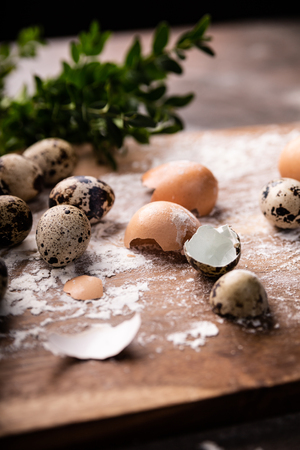 A festive Easter composition in a natural style.の写真素材