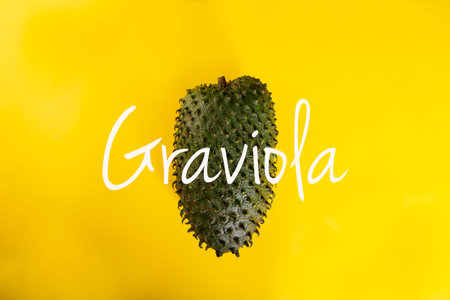 Ripe tropical fruit on a yellow background.