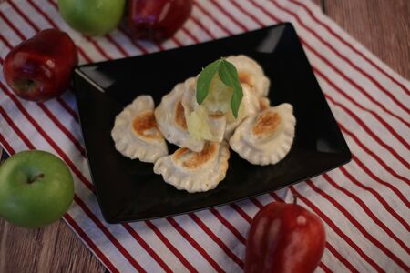 Food, dish served on a plate. suggestion of administrationの写真素材