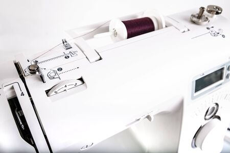 Element of a sewing machine, close-up on detail.の写真素材