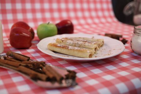 Dish on the plate, suggestion to serve the dish. Homemade foodの写真素材