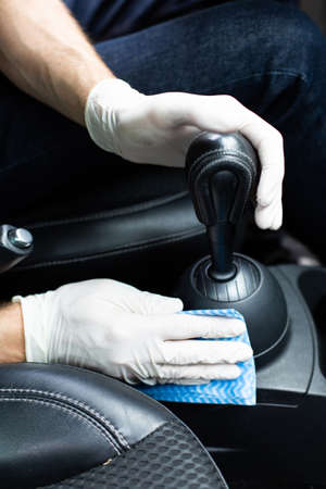 Car interior cleaning and preservation, close-up. Auto detailing.の写真素材