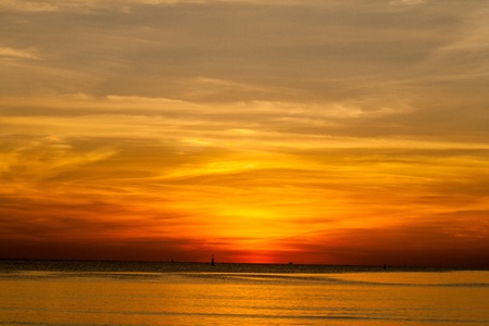 Morning sunrise with sea in thailandの素材