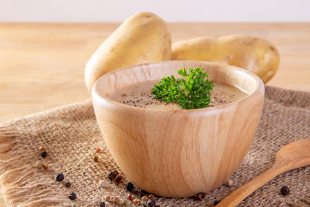 Mashed potato with gravyの写真素材