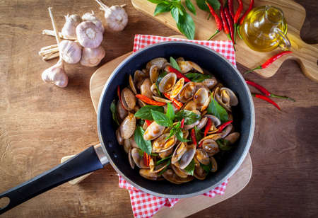 Fried Clams Chili,Thailand foodの写真素材