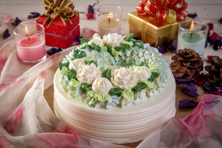 Jasmine cake to celebrate the event.の写真素材