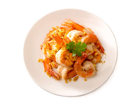 Fried Shrimp with garlic pepperの写真素材