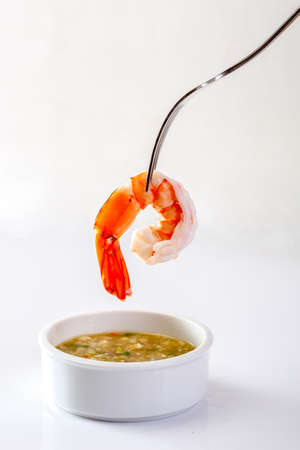 Fresh shrimp isolated on the white backgroundの写真素材