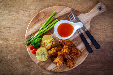 Korean style fried Chickenの写真素材