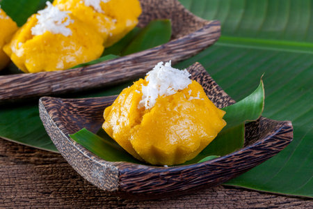 Thai dessert, Toddy palm cakeの写真素材