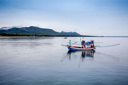 Gulf fishing boats in the Gulf of Thailandの写真素材