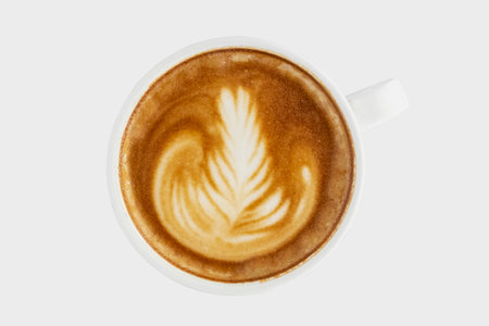 Cup of cappuccino coffee  on a white backgroundの写真素材