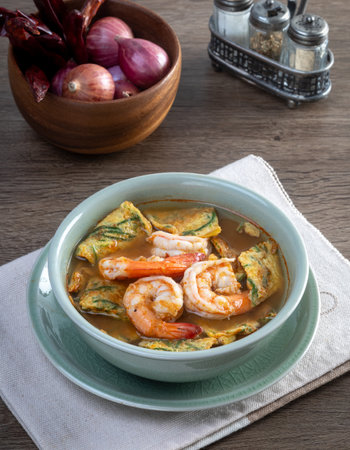 Sour Curry with Vegetable Omeletの写真素材