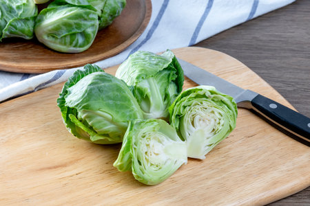 Baby Cabbage on the cutting board
