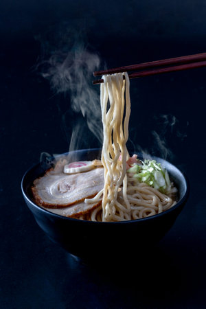 Shoyu ramen noodle with pork and egg - Japanese food style