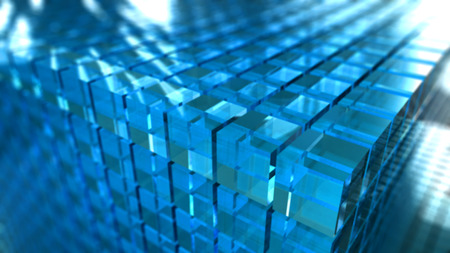 Blue abstract 3d cubes background.の写真素材