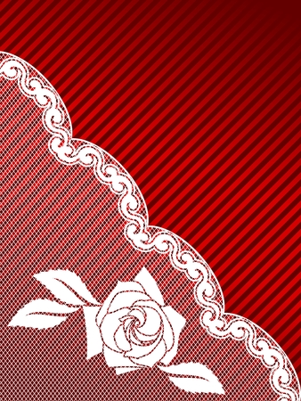 Sexy red and white background with a French lace design. Graphics are grouped and in several layers for easy editing. The file can be scaled to any size.のイラスト素材