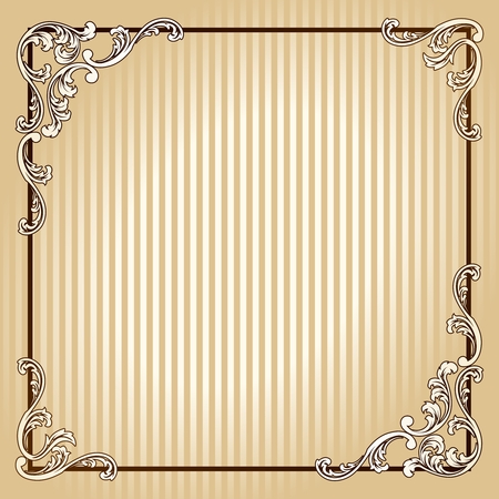 Elegant sepia tone frame inspired by Victorian era designs. Graphics are grouped and in several layers for easy editing. The file can be scaled to any size.のイラスト素材