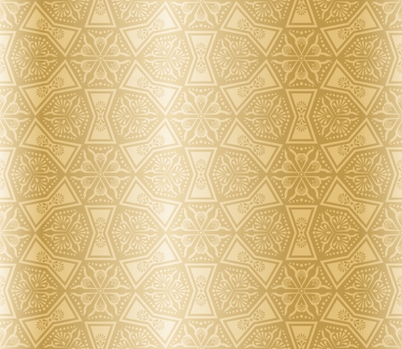 Seamless beige pattern inspired by Islamic art.のイラスト素材