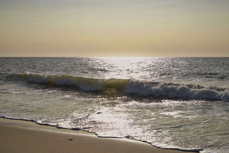 scenic sunset on Henne beach, Jutland, Denmarkの写真素材