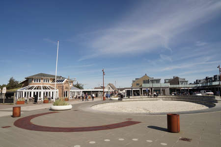 marketplace in center of Sondervig, Jutland, Denmark, Europe with blue sky on sunny dayのeditorial素材