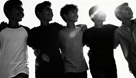 Friends Cheerful Happiness Friendship Togetherness Unity Variation Studio Conceptの素材