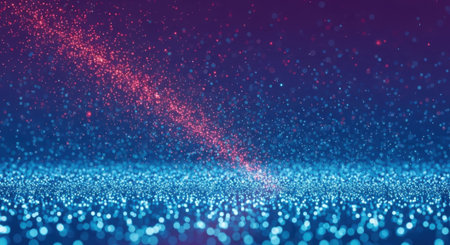 A mesmerizing abstract digital landscape featuring a vibrant array of blue and purple particles, creating a sense of depth and movement.の素材