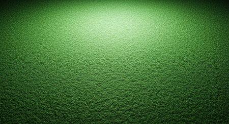 A close-up of a vibrant green texture, possibly grass or fabric, illuminated by a bright spotlight creating a gradient effect.の素材