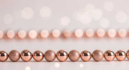 Christmas baubles with bokeh background, shallow depth of fieldの素材