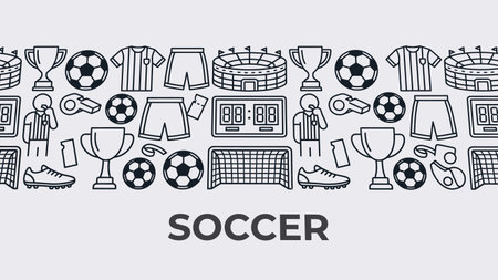 Soccer doodle icons set. Hand drawn vector illustration.のイラスト素材