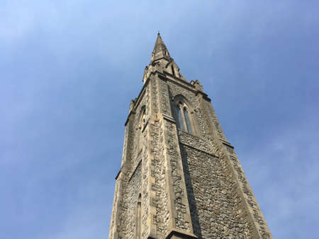 View Of Church Spire On Bright Sunny Dayの写真素材