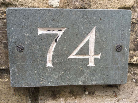 Number 74 House Numberの写真素材