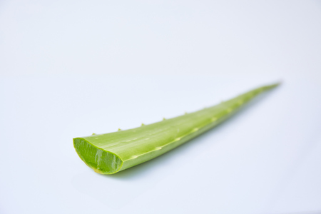 Slice Aloe Vera Aloe barbadensis Mill.,Star cactus, Aloe, Aloin, Jafferabad or Barbados a very useful herbal medicine for skin care and hair care.の写真素材