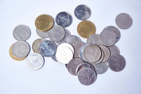 Thai coins on white background