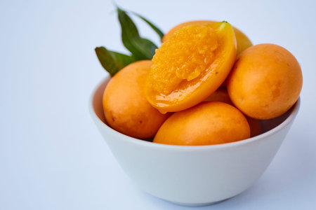 Marian plum on white background