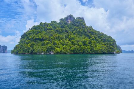 Beautiful of mountain and crystal island in Andaman oceanの写真素材