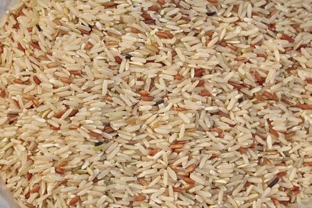 Organic brown rice texture backgroundの写真素材