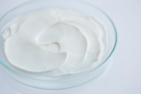 Cosmetics cream in petri dish