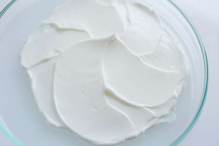 Cosmetics cream in petri dishの写真素材