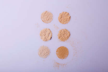 Makeup powder on white backgroundの写真素材