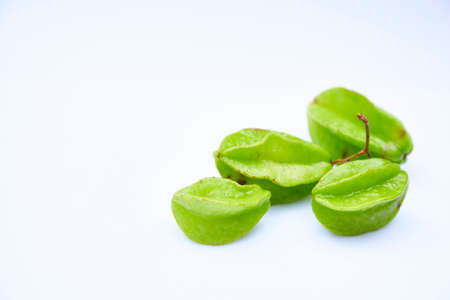 Fresh Star fruit on white backgroundの写真素材
