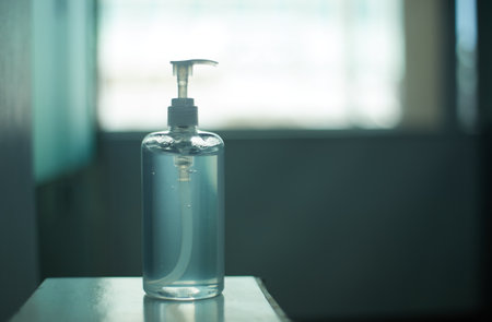 Hand sanitizer gel bottle for protect from COVID-19 Coronavirusの写真素材