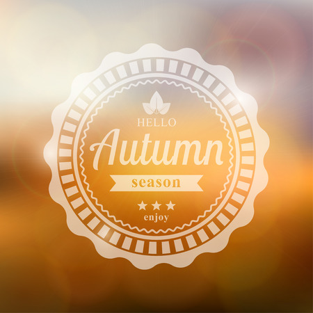 Vector autumn background with text 'hello autumn'のイラスト素材