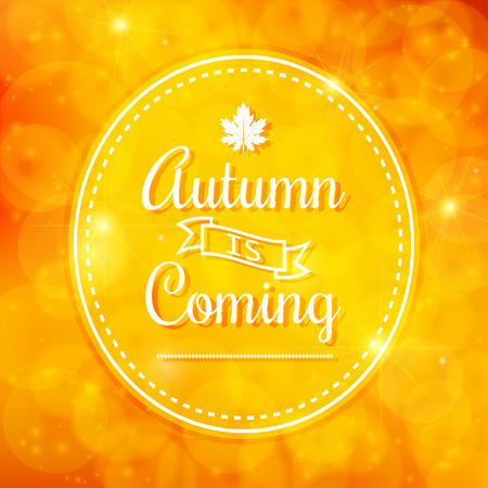 hello autumn text  on bright yellow backgroundのイラスト素材