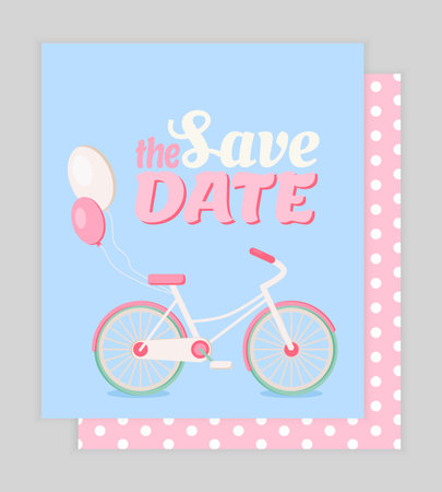 Save the date card, back and front, vector illustrationのイラスト素材
